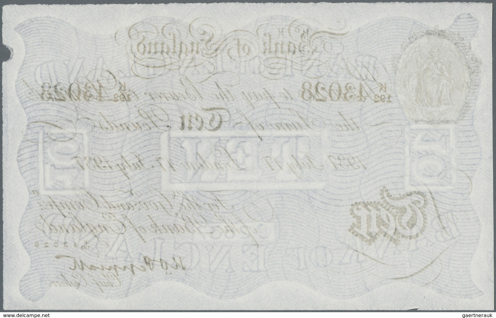 Great Britain / Großbritannien: 10 Pounds 1937 BERNHARD Forgery, Signature: Peppiatt, P.336x In AUNC - Sonstige & Ohne Zuordnung