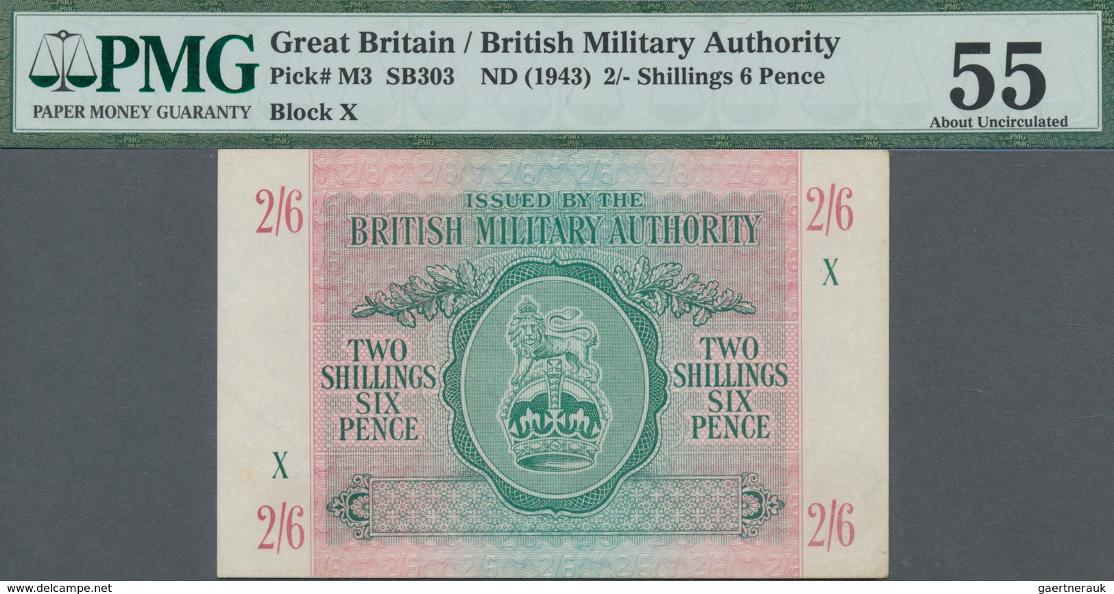 Great Britain / Großbritannien: British Military Authority 2 Shillings 6 Pence ND(1943), P.M3, Block - Autres & Non Classés