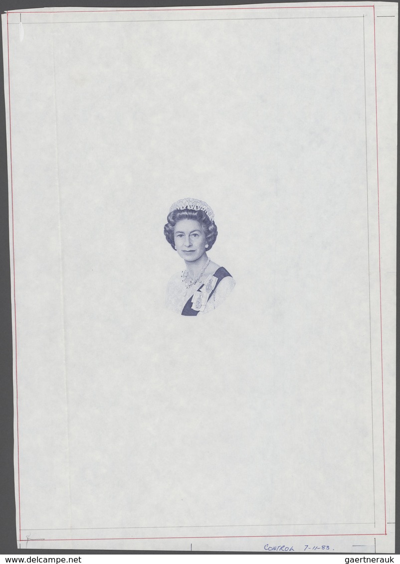 Great Britain / Großbritannien: Intaglio Printed Vignette Of Queen Elisabeth II On A Large Paper She - Autres & Non Classés