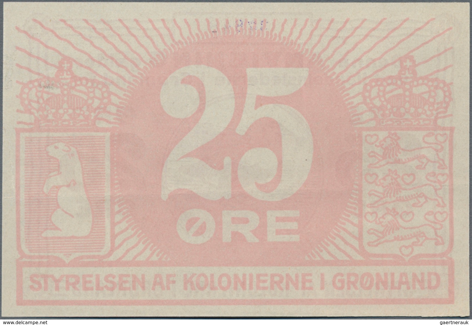 Greenland / Grönland: 25 Oere ND(1923) Unsigned Remainder, P.11r, Almost Perfect Condition With A Ve - Grönland
