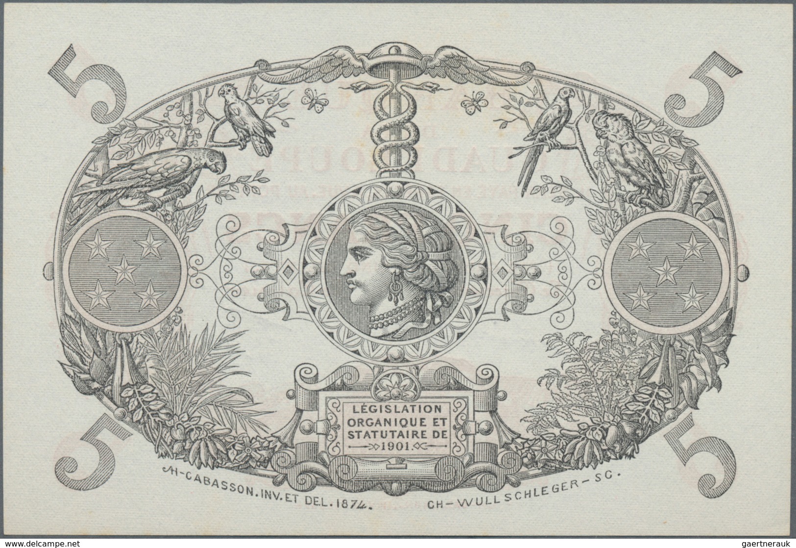 Guadeloupe: Banque De La Guadeloupe Consecutive Pair Of 5 Francs With Serial Numbers H.276 353 And H - Sonstige – Amerika