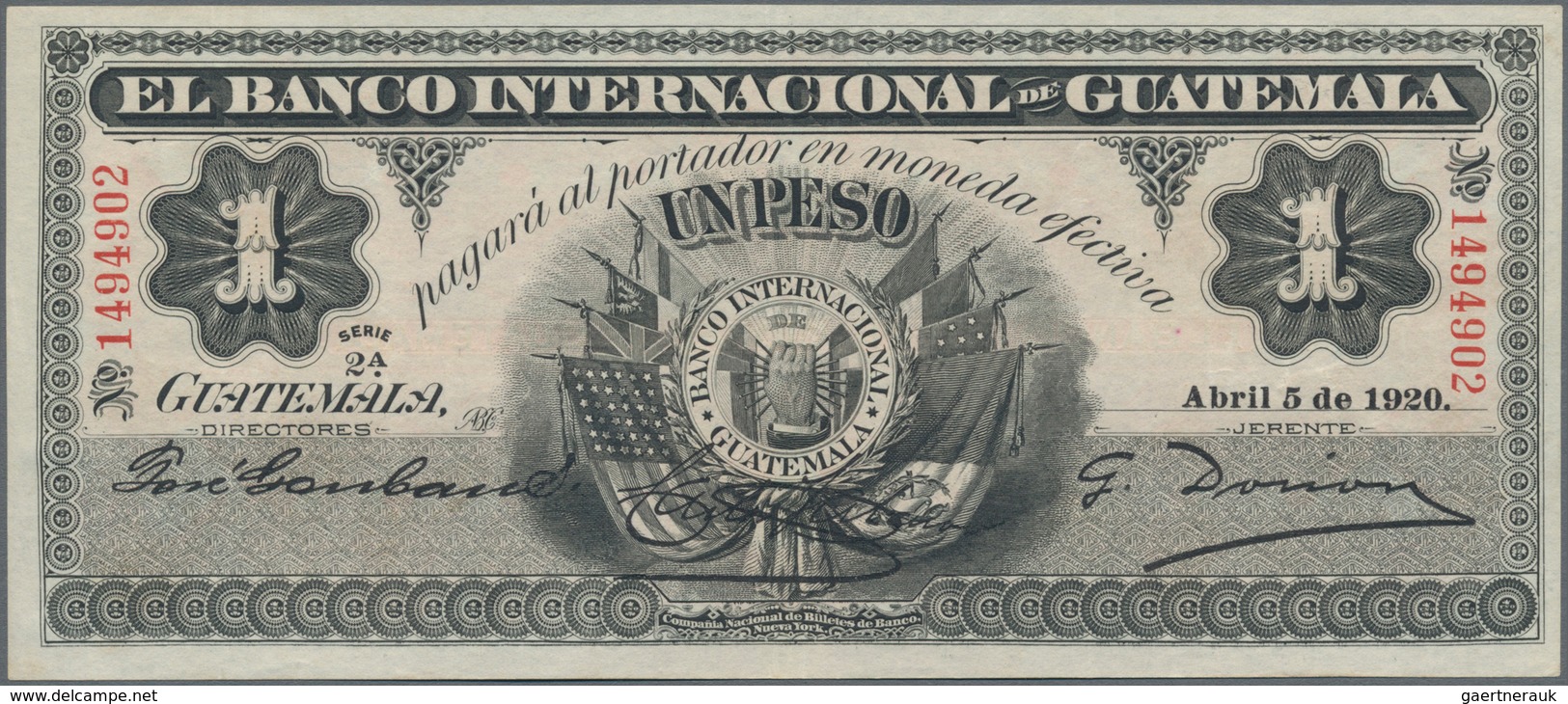 Guatemala: Very Nice Set With 3 Banknotes Containing For The Banco Intenacional De Guatemala 1 Peso - Guatemala