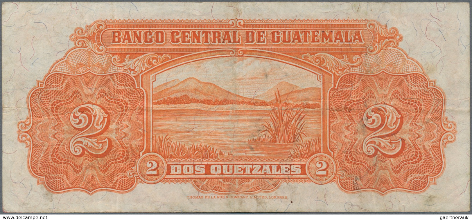 Guatemala: Banco Central De Guatemala 2 Quetzales 1936, Printed By Thomas De La Rue, P.18A, Highly R - Guatemala