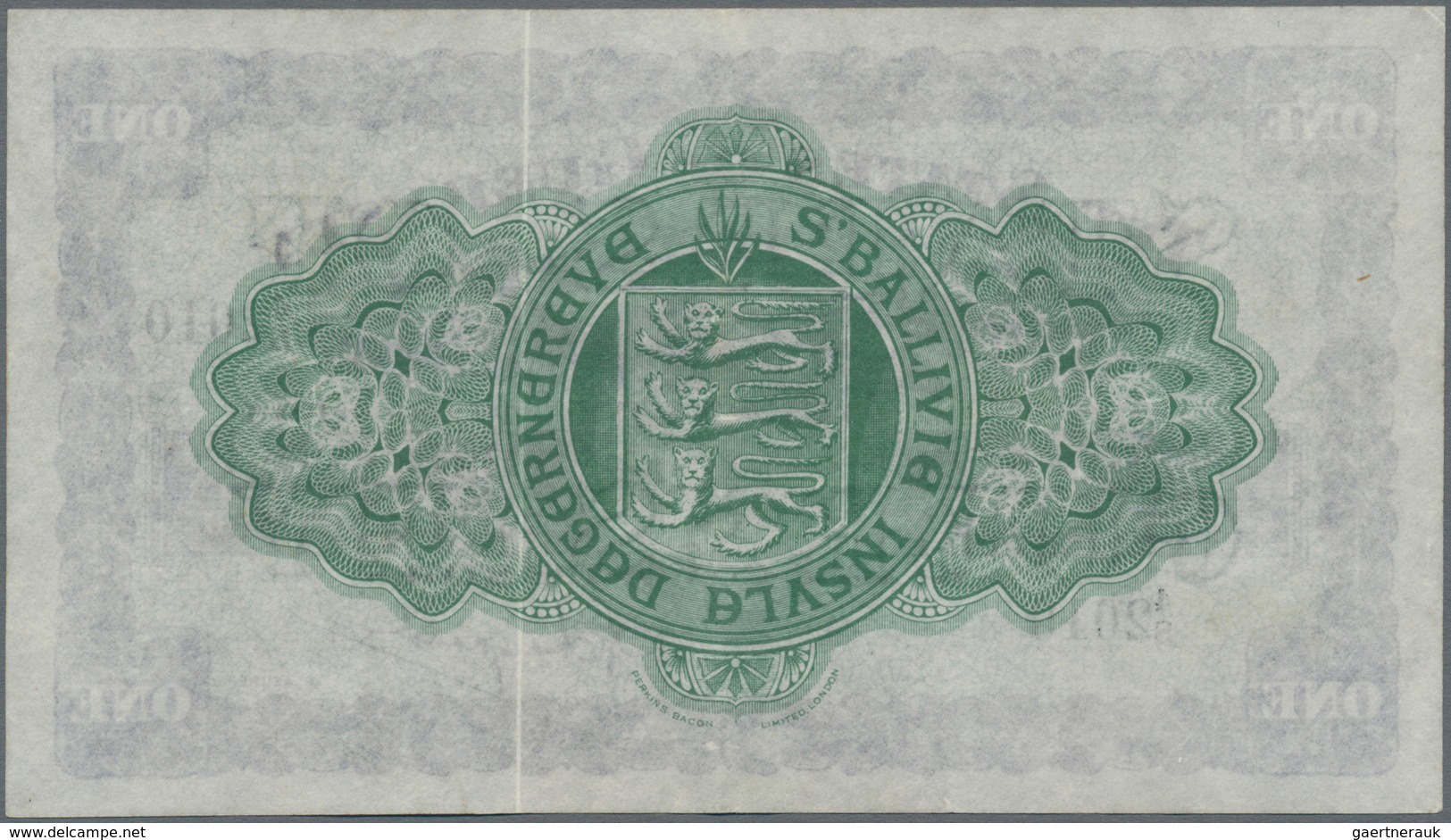 Guernsey: Treasurer Of The States Of Guernsey 1 Pound 1945, P.43a, Very Nice Condition With Bright C - Andere & Zonder Classificatie