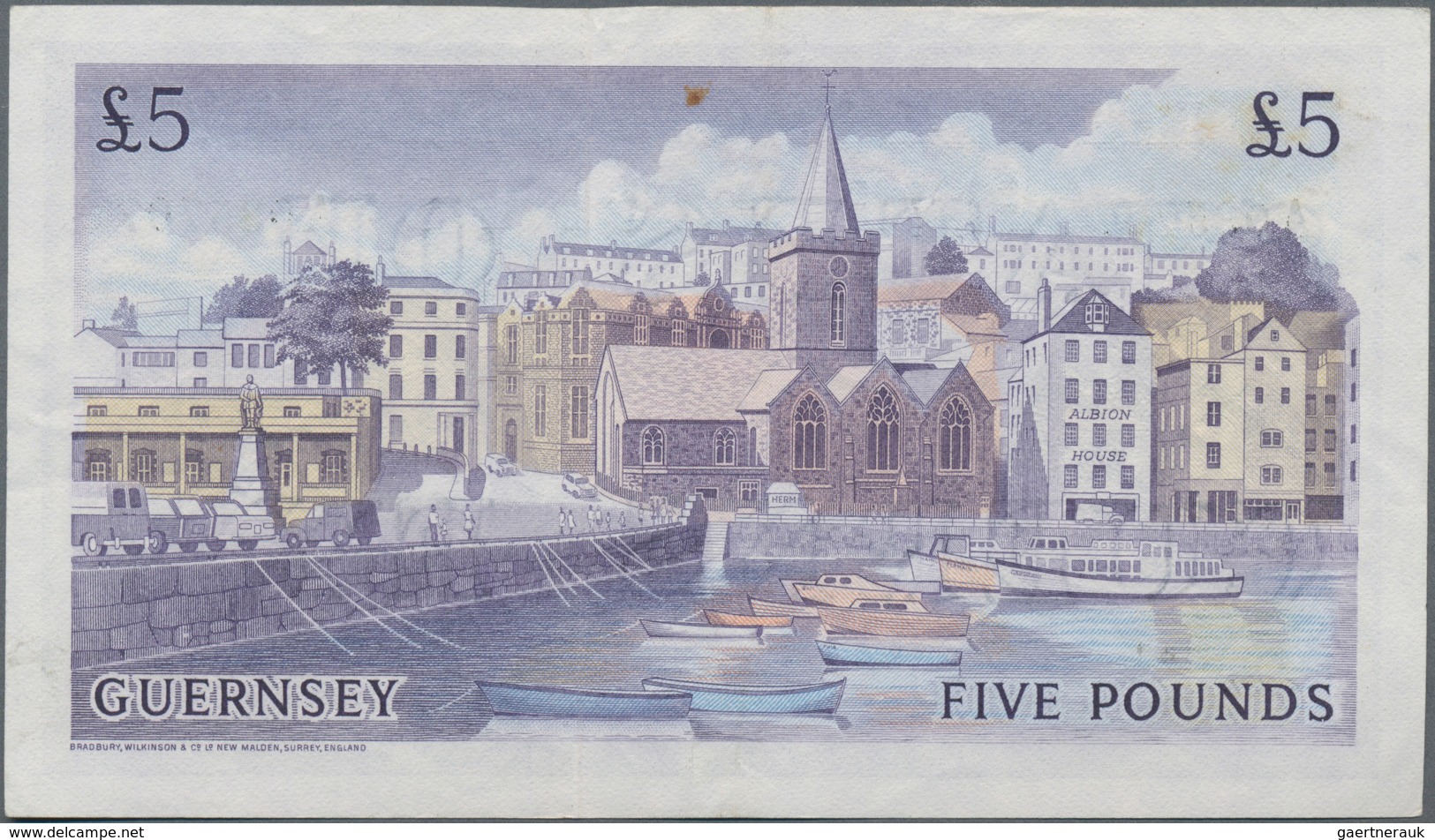 Guernsey: The States Of Guernsey 5 Pounds ND(1969-75), Signature: Guillemette, P.46a, Still Great Co - Autres & Non Classés