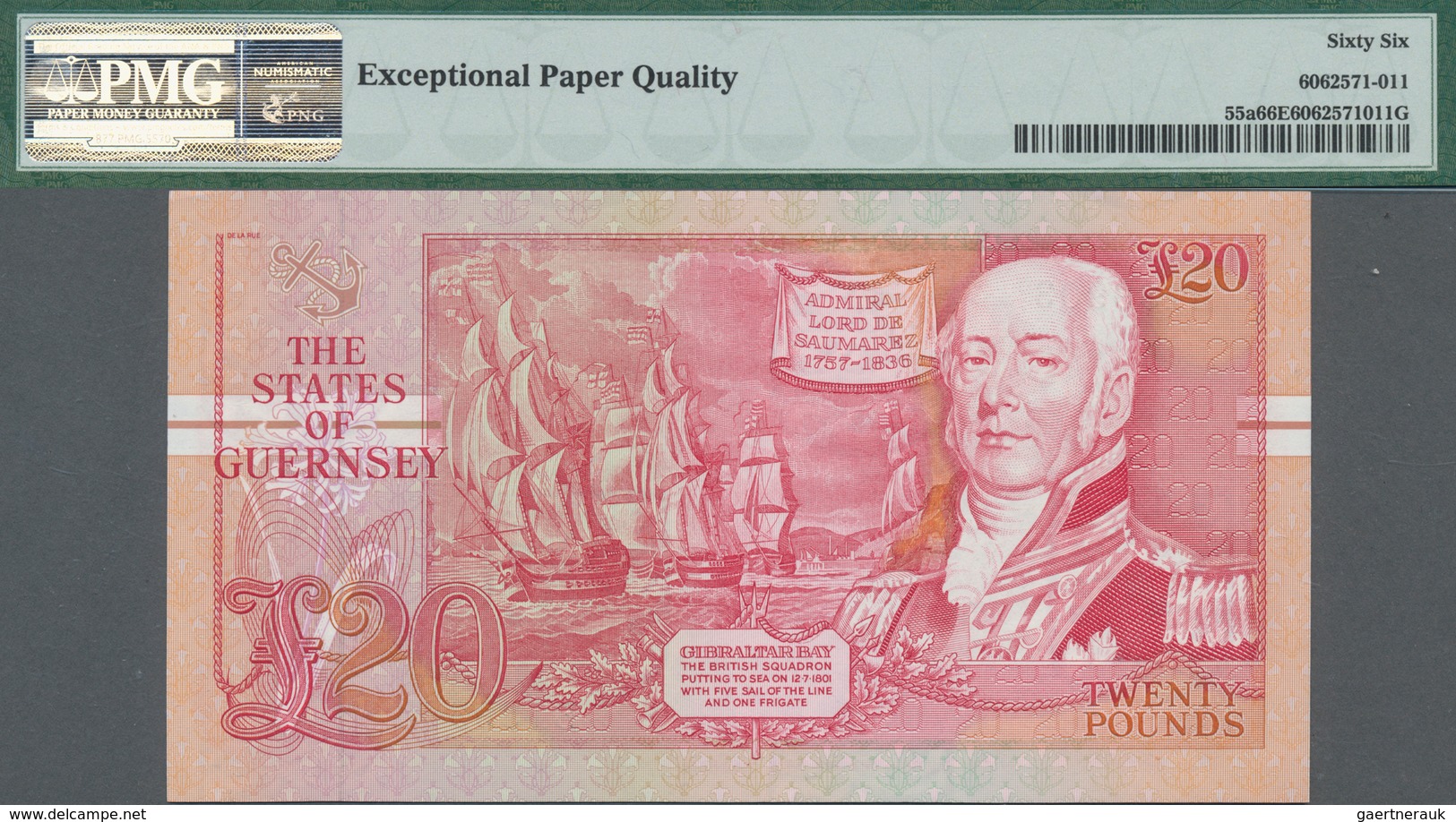 Guernsey: The States Of Guernsey 20 Pounds ND(1991-95) With Red Signature M.J. Brown, P.55a, Great P - Autres & Non Classés