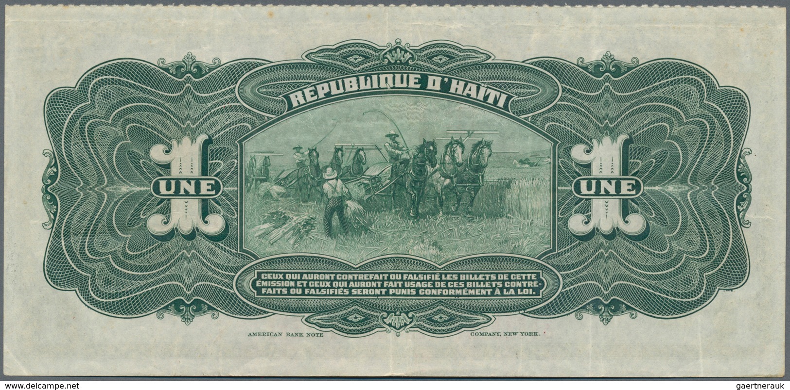 Haiti: Banque Nationale De La République D'Haïti 1 Gourde L.1916, P.137 Overprint On #131, Very Nice - Haiti