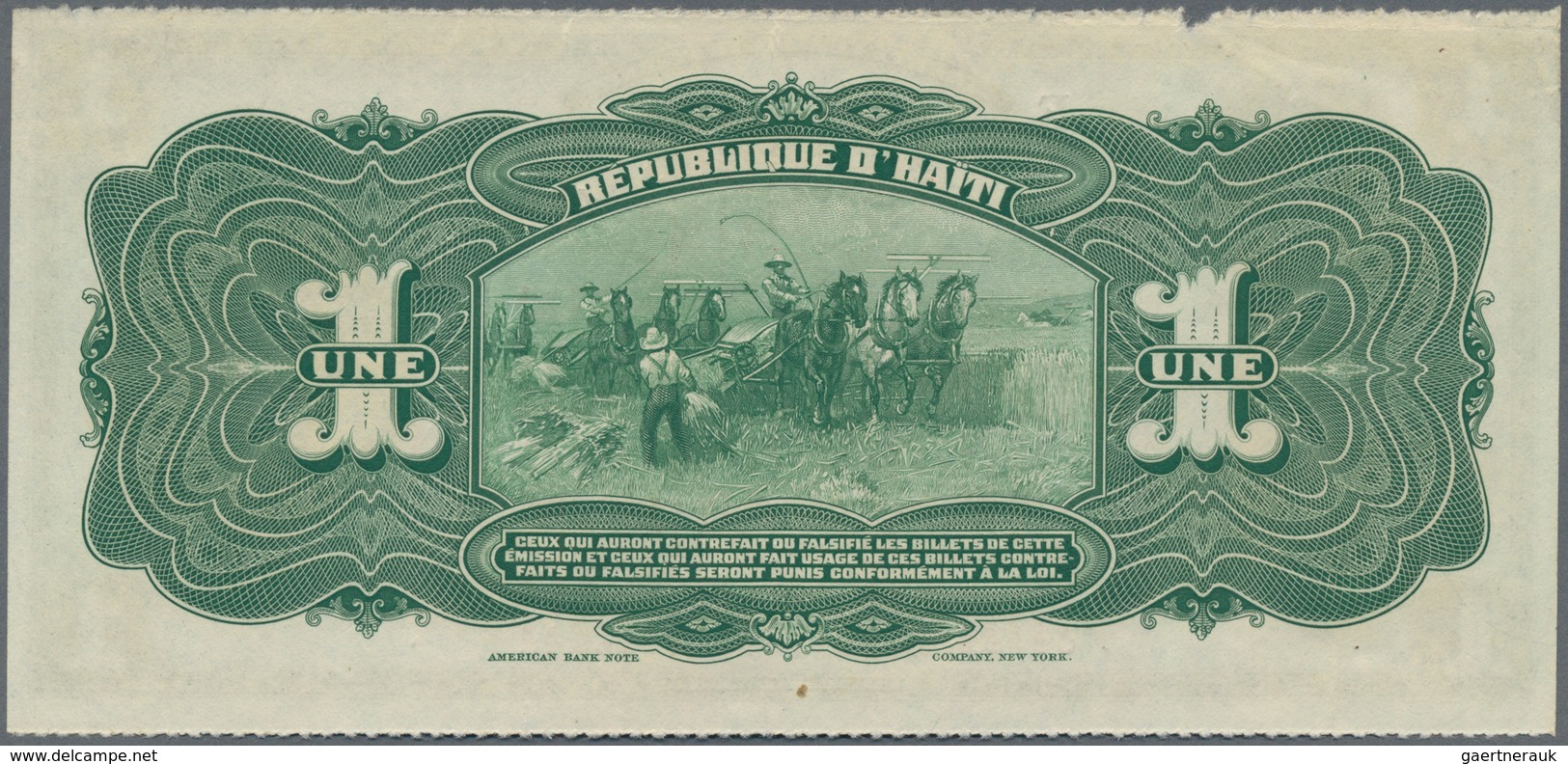 Haiti: Banque Nationale De La République D'Haïti 1 Gourde L.1919, P.140 Overprint On #131, Great Con - Haïti