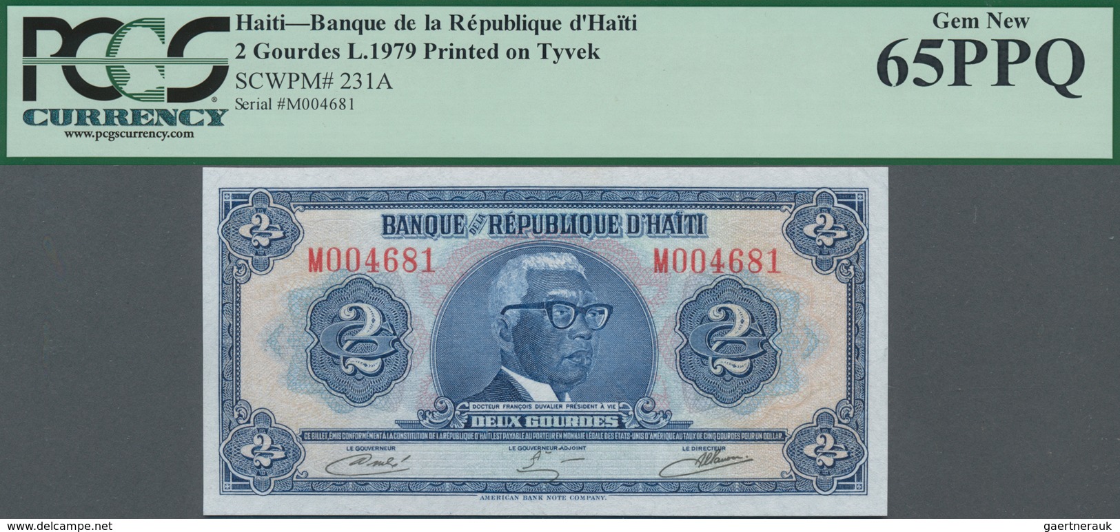 Haiti: Banque De La République D'Haïti 2 Gourdes L.1979, Printed On TYVEK, P.231A In Perfect Conditi - Haiti