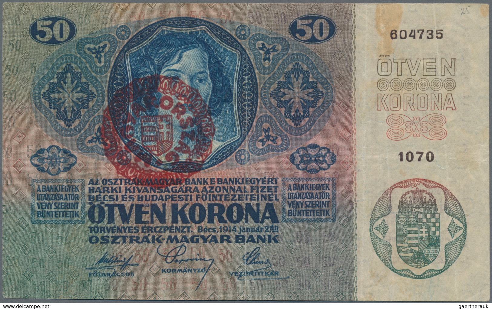 Hungary / Ungarn: Osztrák-Magyar Bank / Oesterreichisch-Ungarische Bank set with 13 banknotes of the