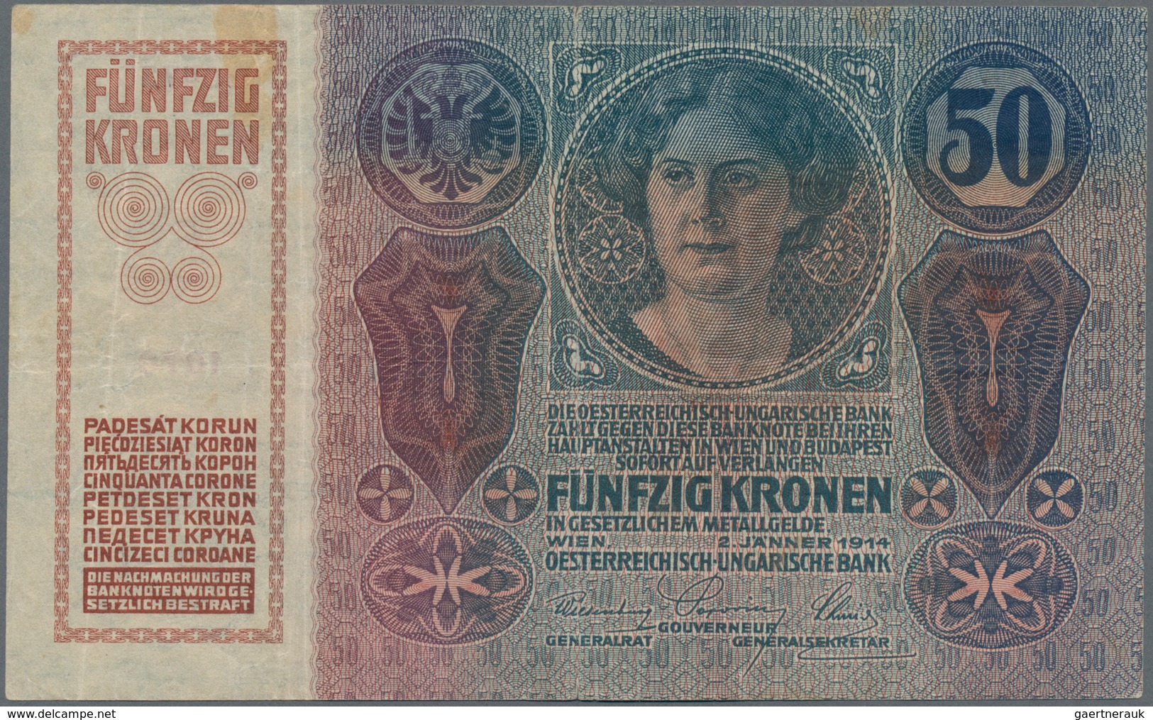 Hungary / Ungarn: Osztrák-Magyar Bank / Oesterreichisch-Ungarische Bank set with 13 banknotes of the