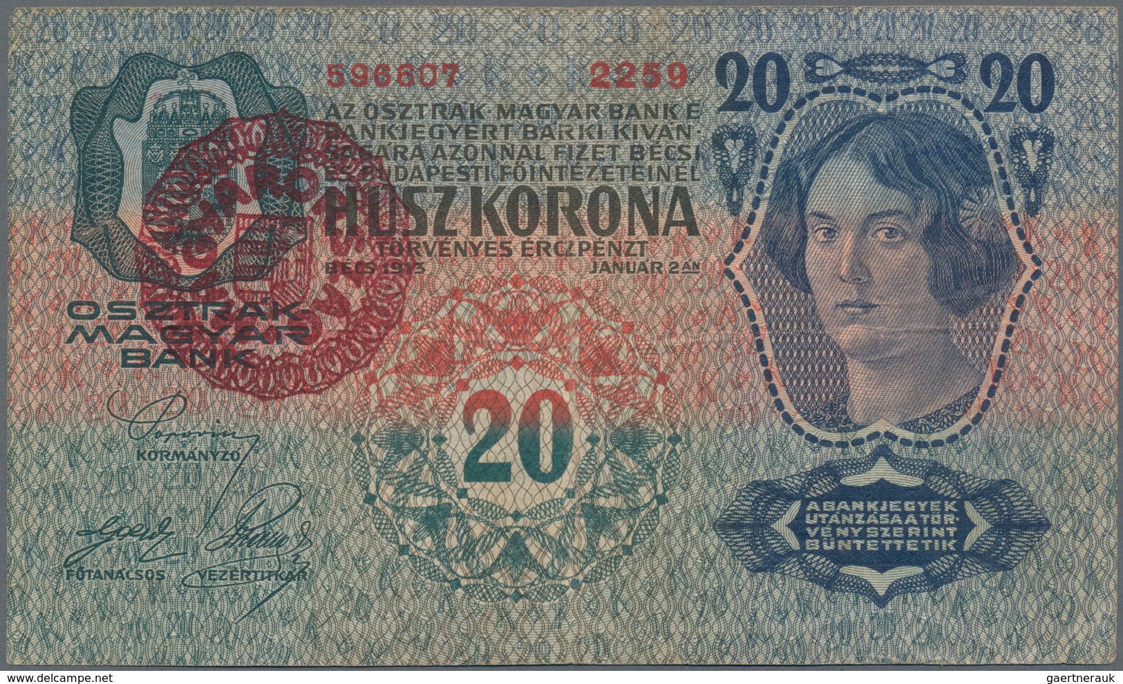 Hungary / Ungarn: Osztrák-Magyar Bank / Oesterreichisch-Ungarische Bank set with 13 banknotes of the