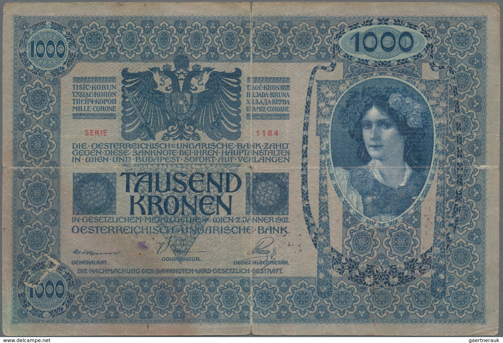 Hungary / Ungarn: Highly rare set with 5 banknotes Osztrák-Magyar Bank / Oesterreichisch-Ungarische