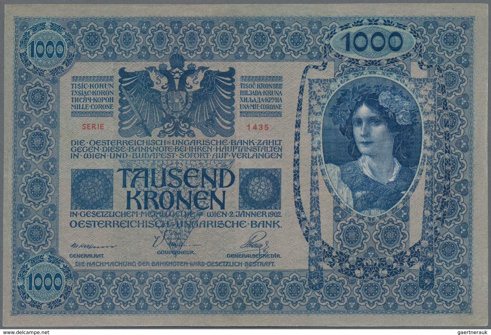 Hungary / Ungarn: Highly rare set with 5 banknotes Osztrák-Magyar Bank / Oesterreichisch-Ungarische