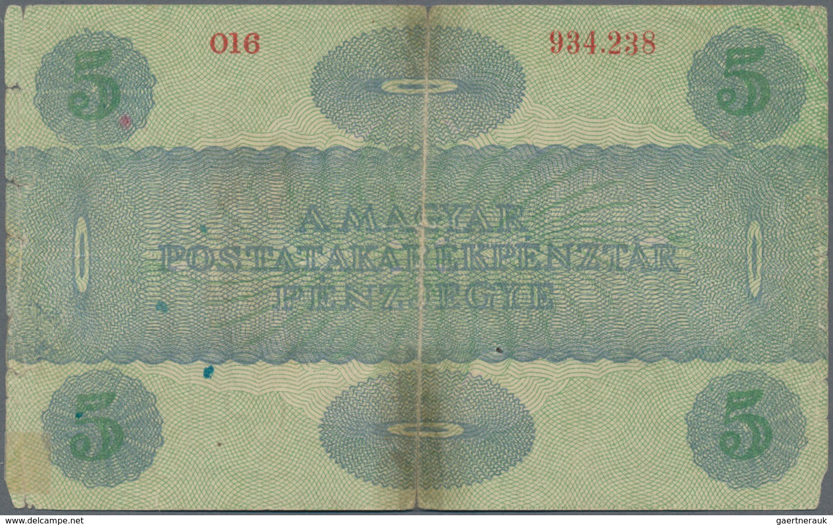 Hungary / Ungarn: Hungarian Post Office Savings Bank, set with 13 banknotes comprising 2x 5 Korona 1