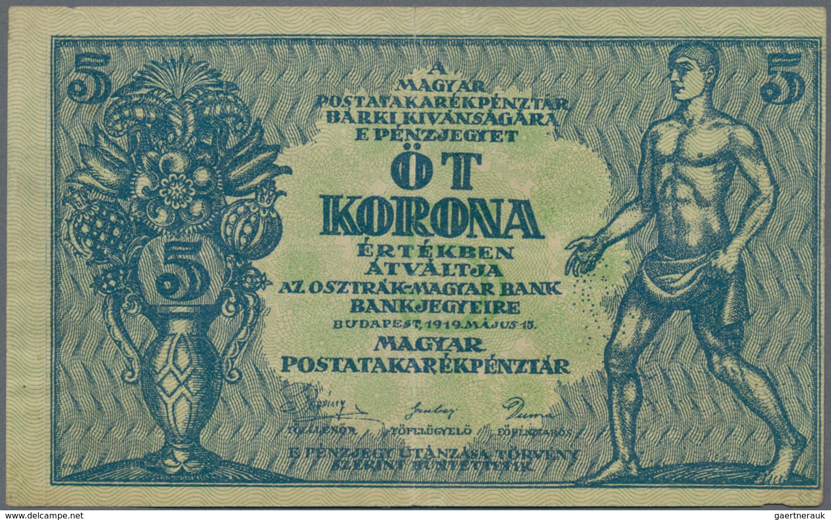 Hungary / Ungarn: Hungarian Post Office Savings Bank, set with 13 banknotes comprising 2x 5 Korona 1