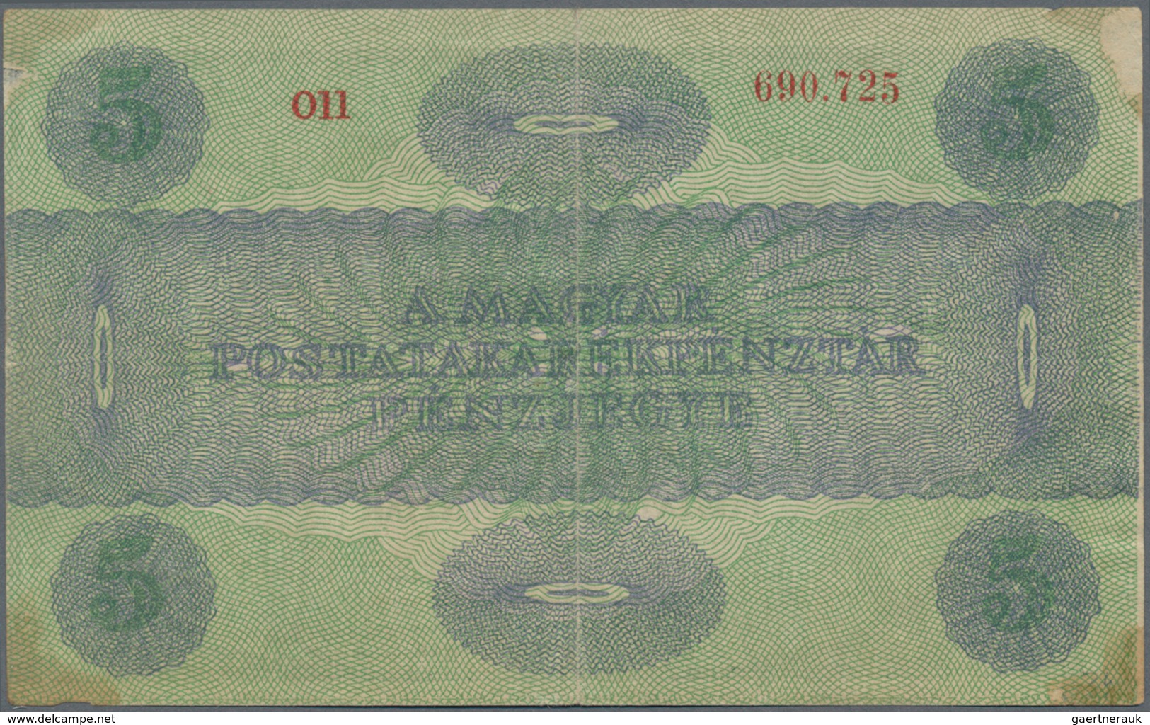 Hungary / Ungarn: Hungarian Post Office Savings Bank, set with 13 banknotes comprising 2x 5 Korona 1