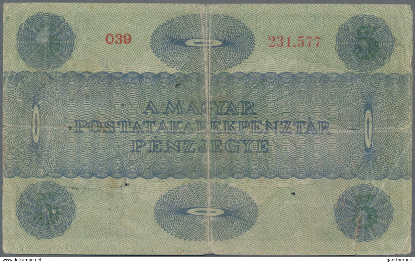 Hungary / Ungarn: Hungarian Post Office Savings Bank, set with 13 banknotes comprising 2x 5 Korona 1