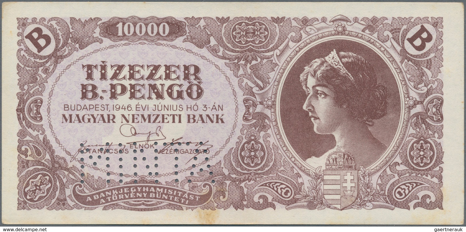 Hungary / Ungarn: Set With 7 Banknotes Series 1920 – 1946, All SPECIMEN With Perforation "Minta" And - Hongrie