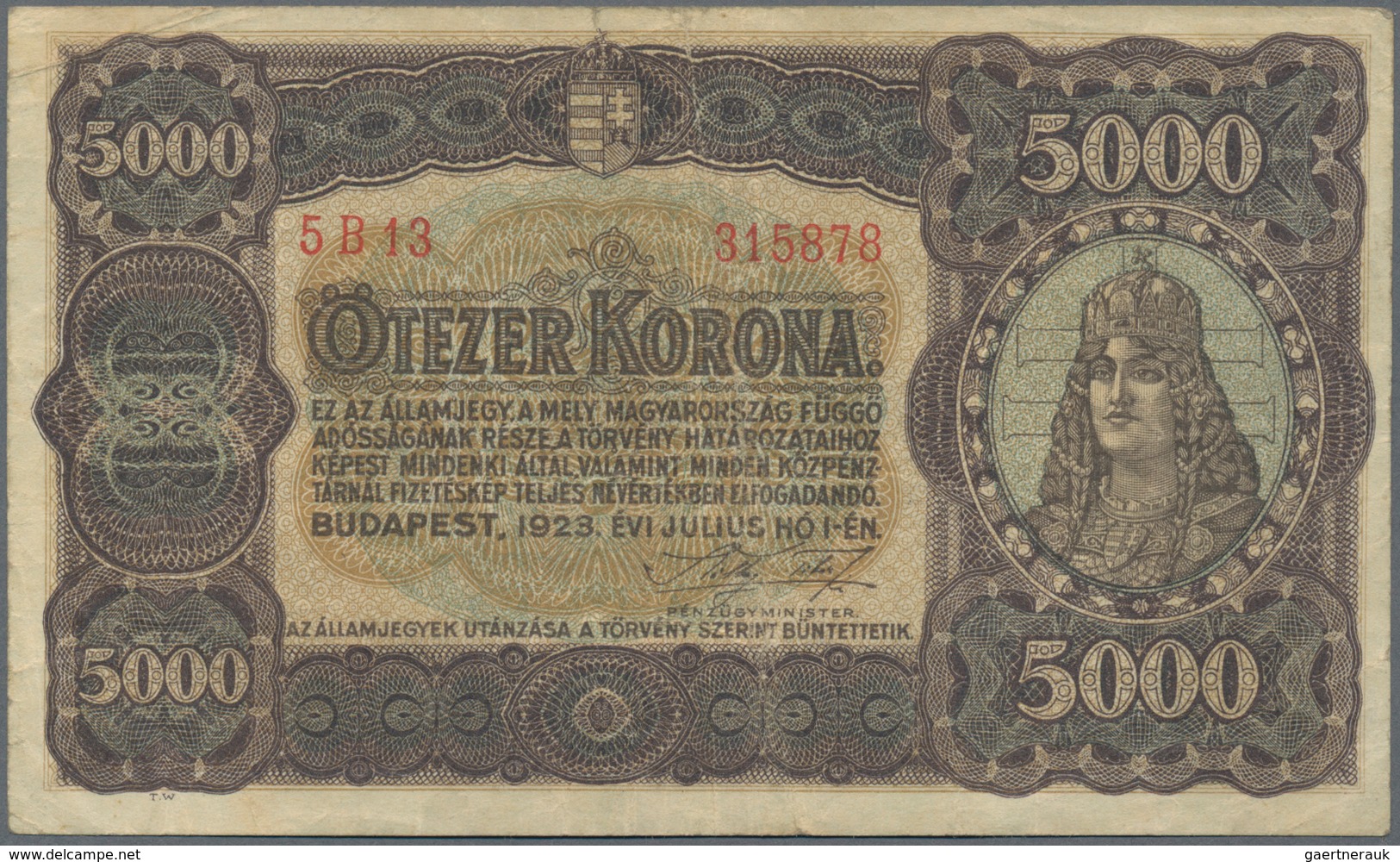 Hungary / Ungarn: Ministry of Finance, set with 11 banknotes comprising 2x 100 Korona P.73a,b (UNC,