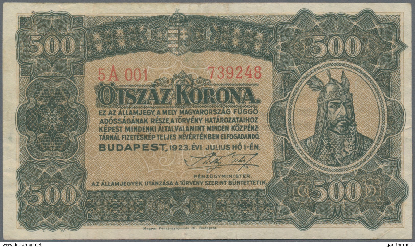 Hungary / Ungarn: Ministry of Finance, set with 11 banknotes comprising 2x 100 Korona P.73a,b (UNC,