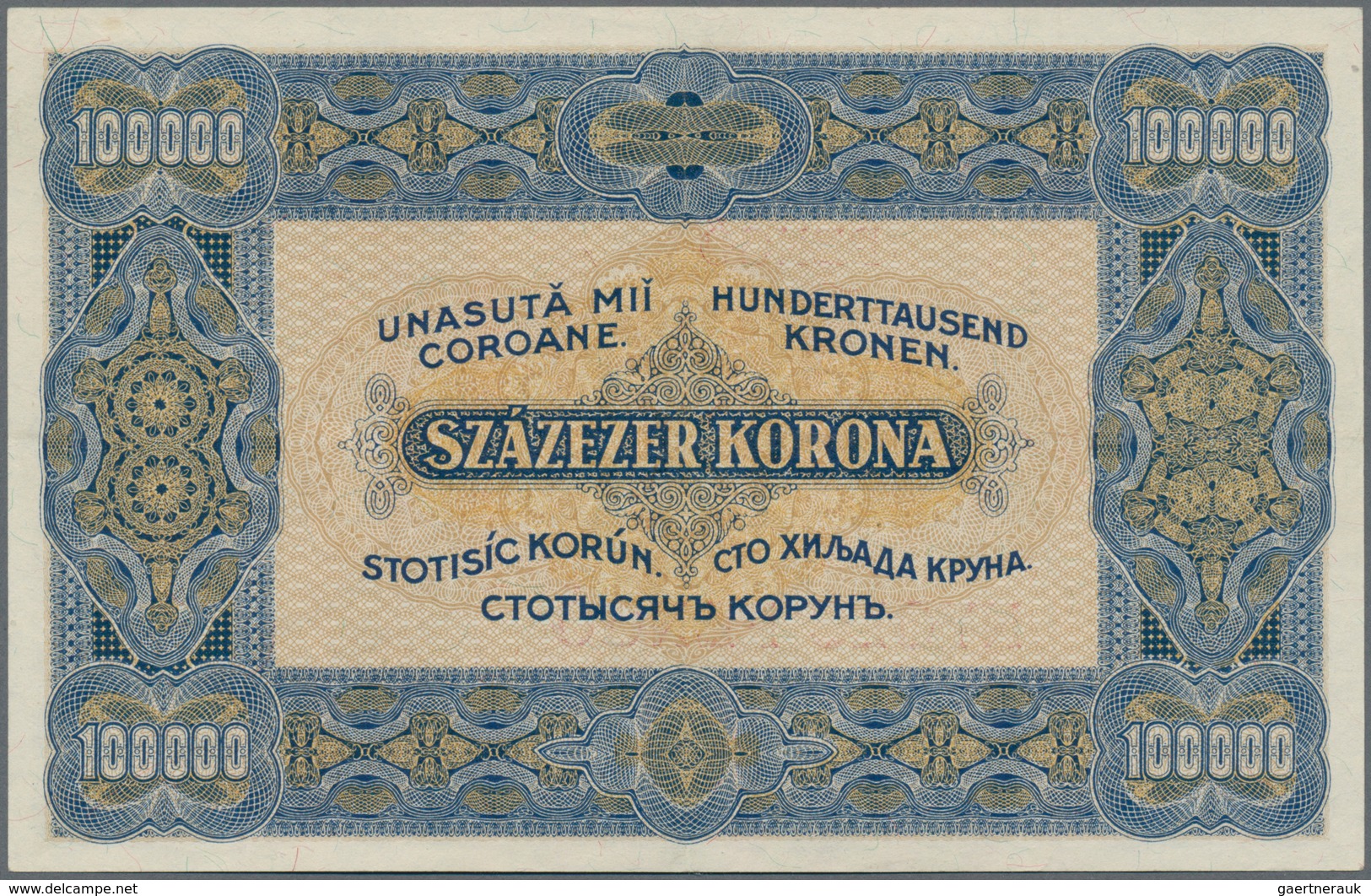 Hungary / Ungarn: Ministry Of Finance 8 Pengö Overprint On 100.000 Korona ND(1925), P.86a, Excellent - Hongrie