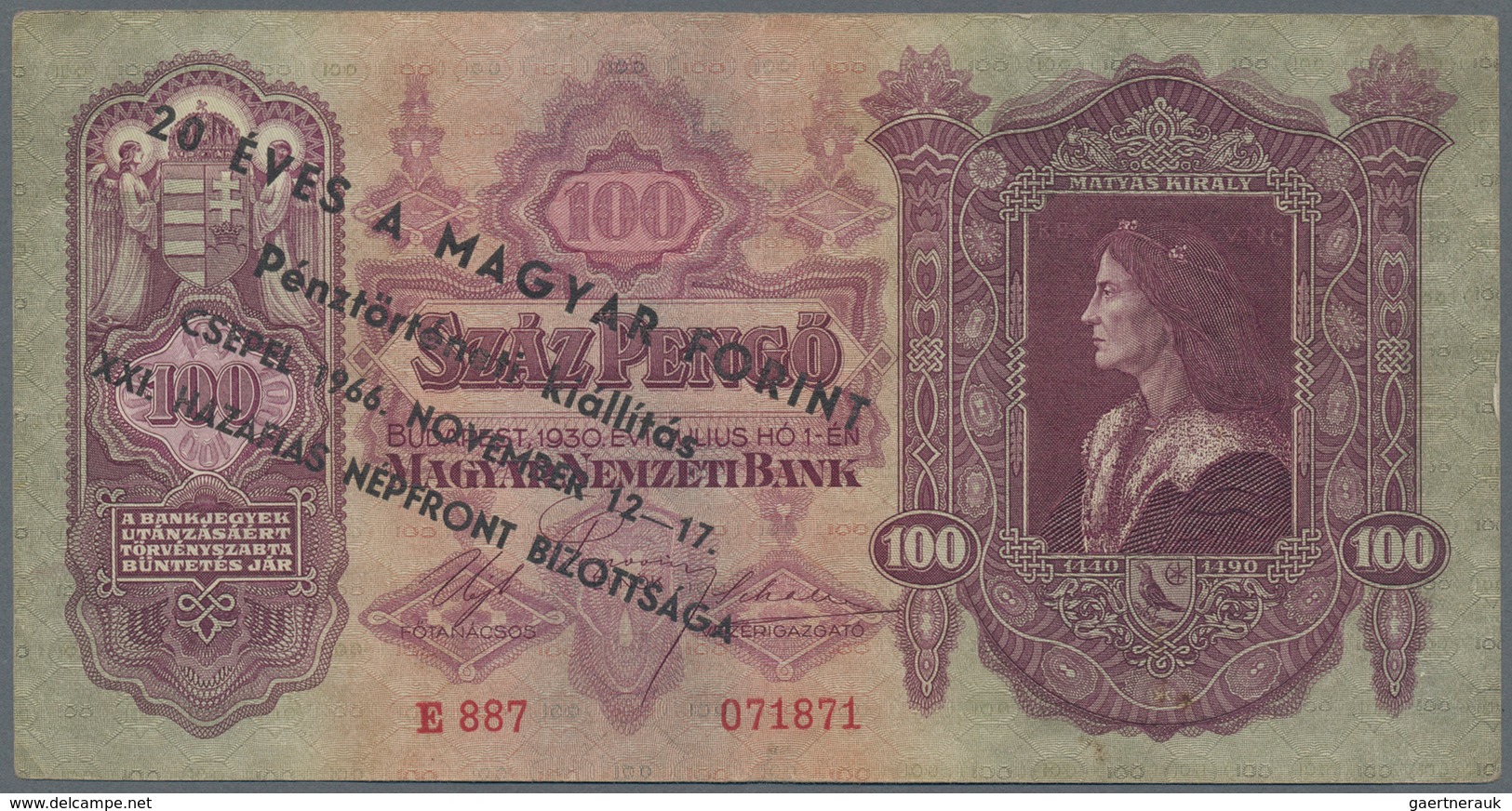 Hungary / Ungarn: Set With 3 Different Types Of The 100 Pengö 1930, P.98, Containing The Issued Note - Hongarije