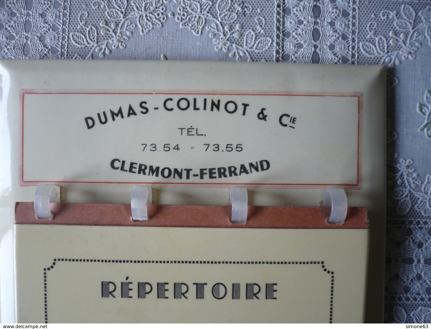 D 63 - Vintage - REPERTOIRE  TELEPHONIQUE -  GLACOIDE - Publicité - Dumas-colinot - Clermont-ferrand - Années 60 - Autres & Non Classés