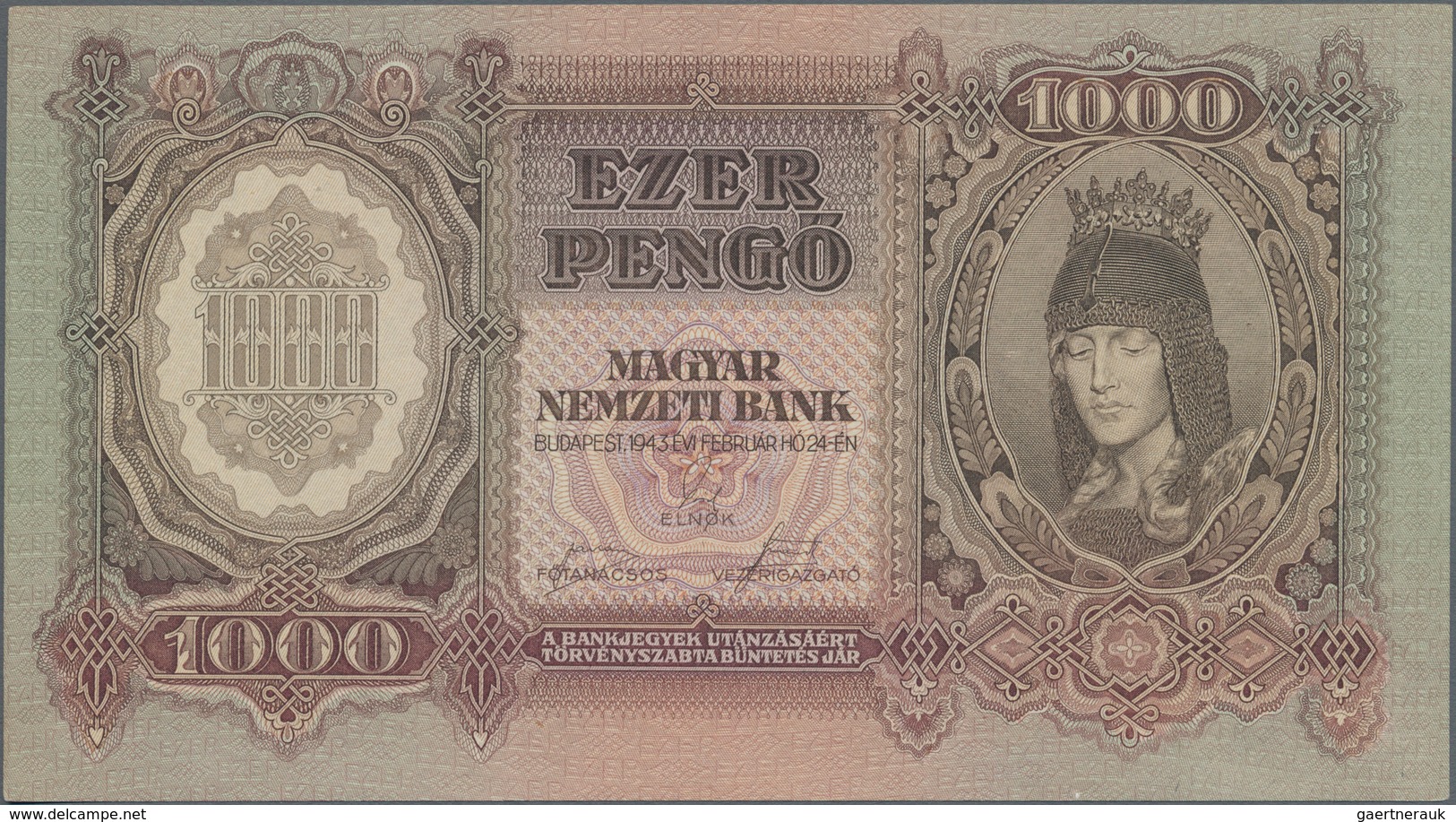 Hungary / Ungarn: Set With 3 Different Types Of The 1000 Pengö 1943, P.116, Containing The Issued No - Ungarn