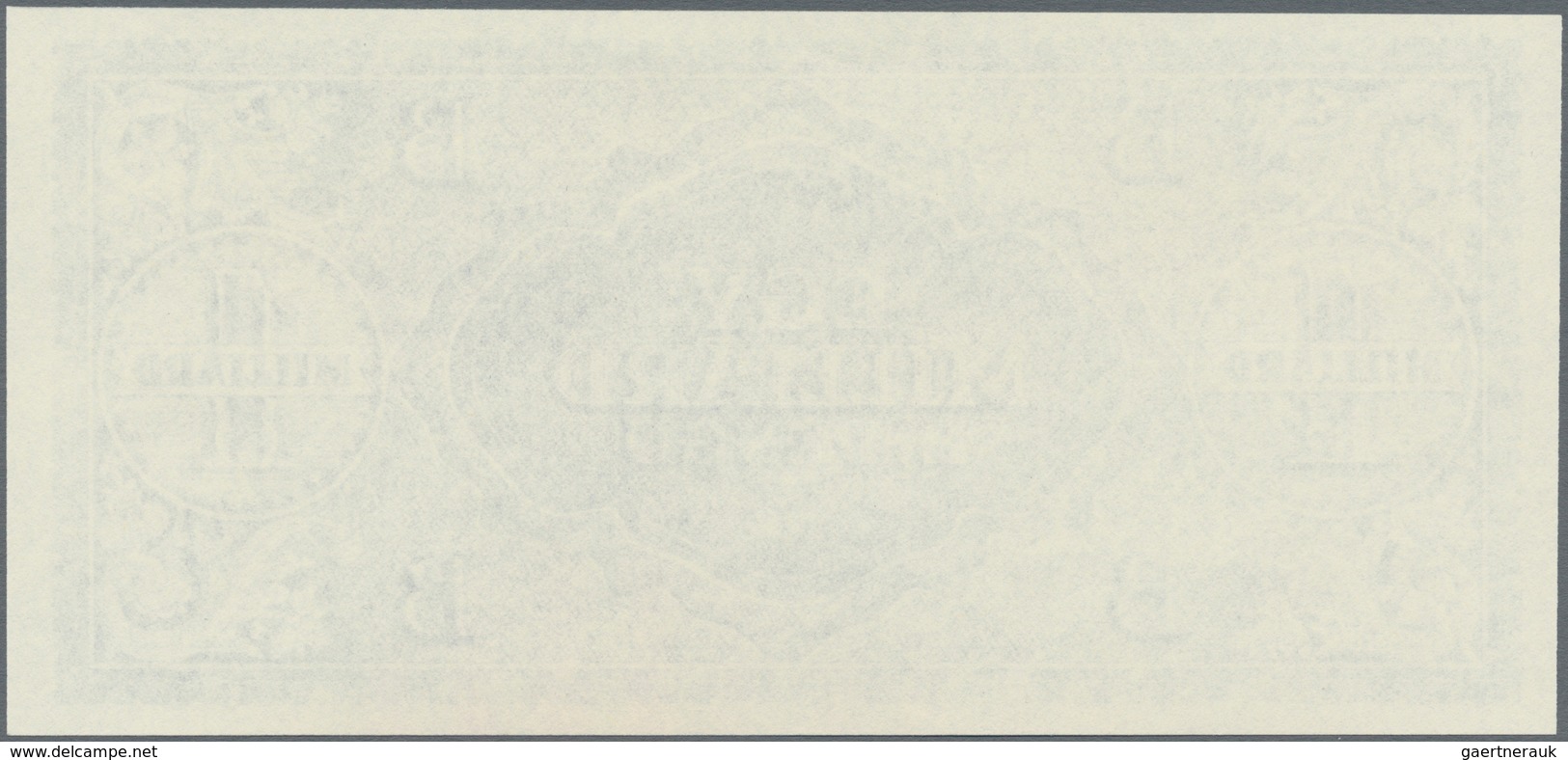 Hungary / Ungarn: Uniface Reverse Proof For The Unissued 1 Milliard B-Pengö 1946, P.137bp In UNC Con - Hongrie