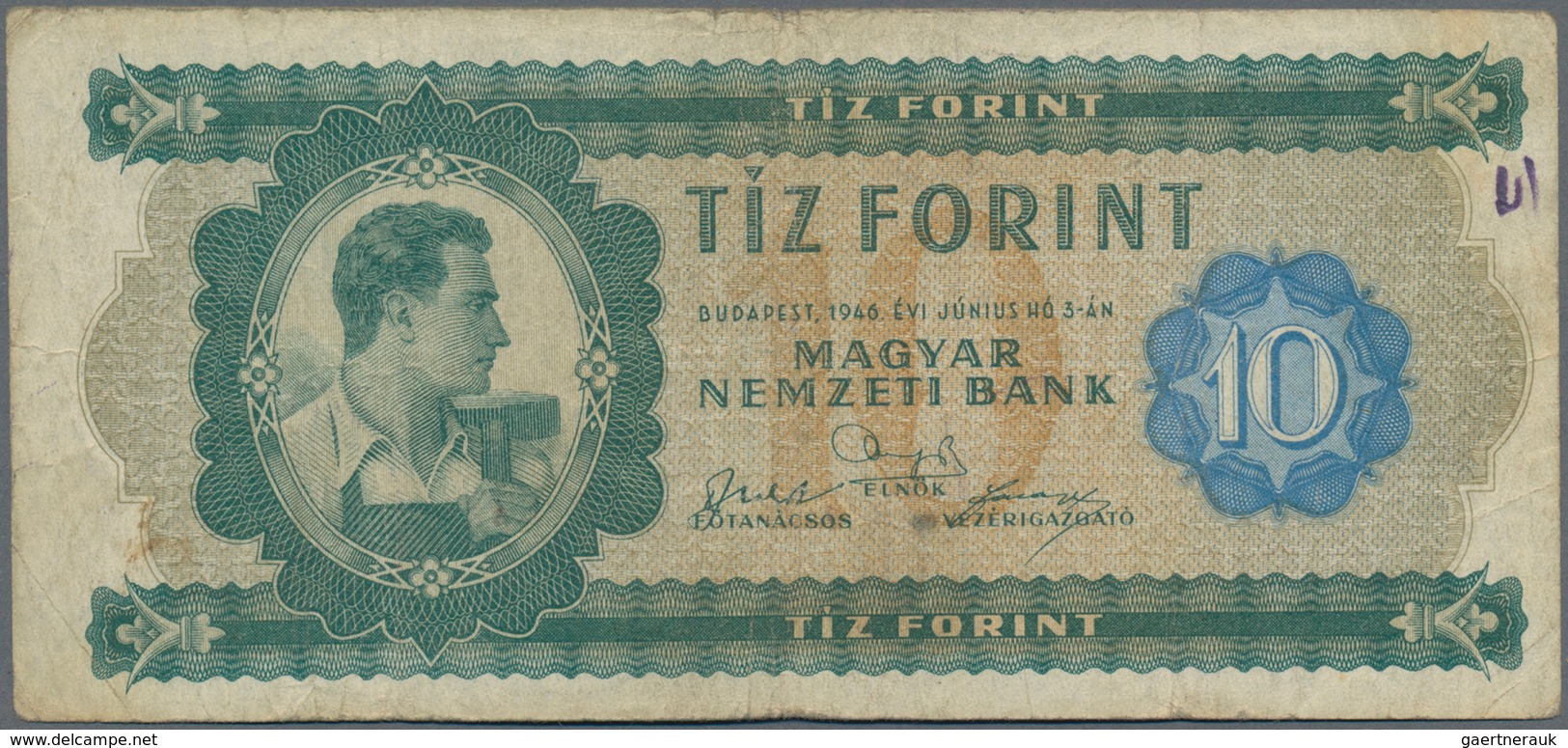 Hungary / Ungarn: Pair With 10 Forint 1946 P.159 (F With Small Graffiti) And 100 Forint 1946 P.160 ( - Ungarn