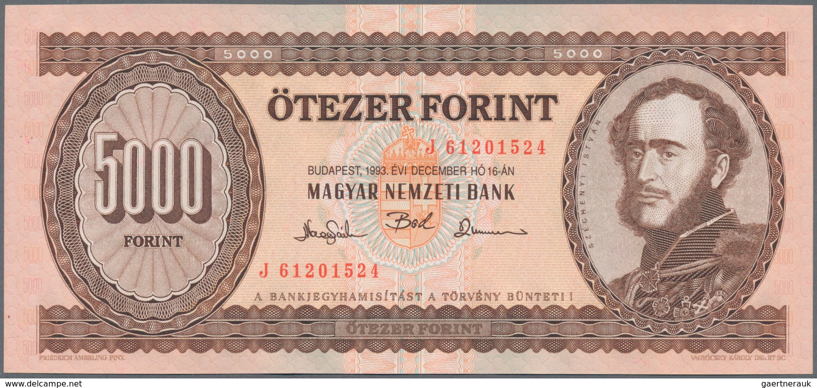 Hungary / Ungarn: Set with 11 banknotes of the 1990 till 1995 series with 100 Forint 1992 (UNC), 199