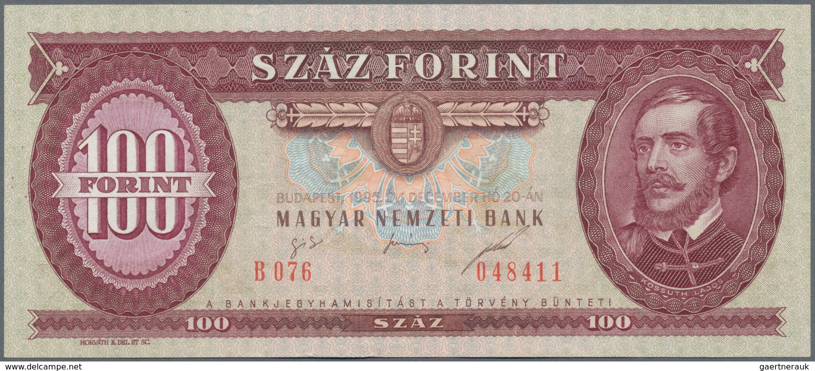 Hungary / Ungarn: Set with 11 banknotes of the 1990 till 1995 series with 100 Forint 1992 (UNC), 199