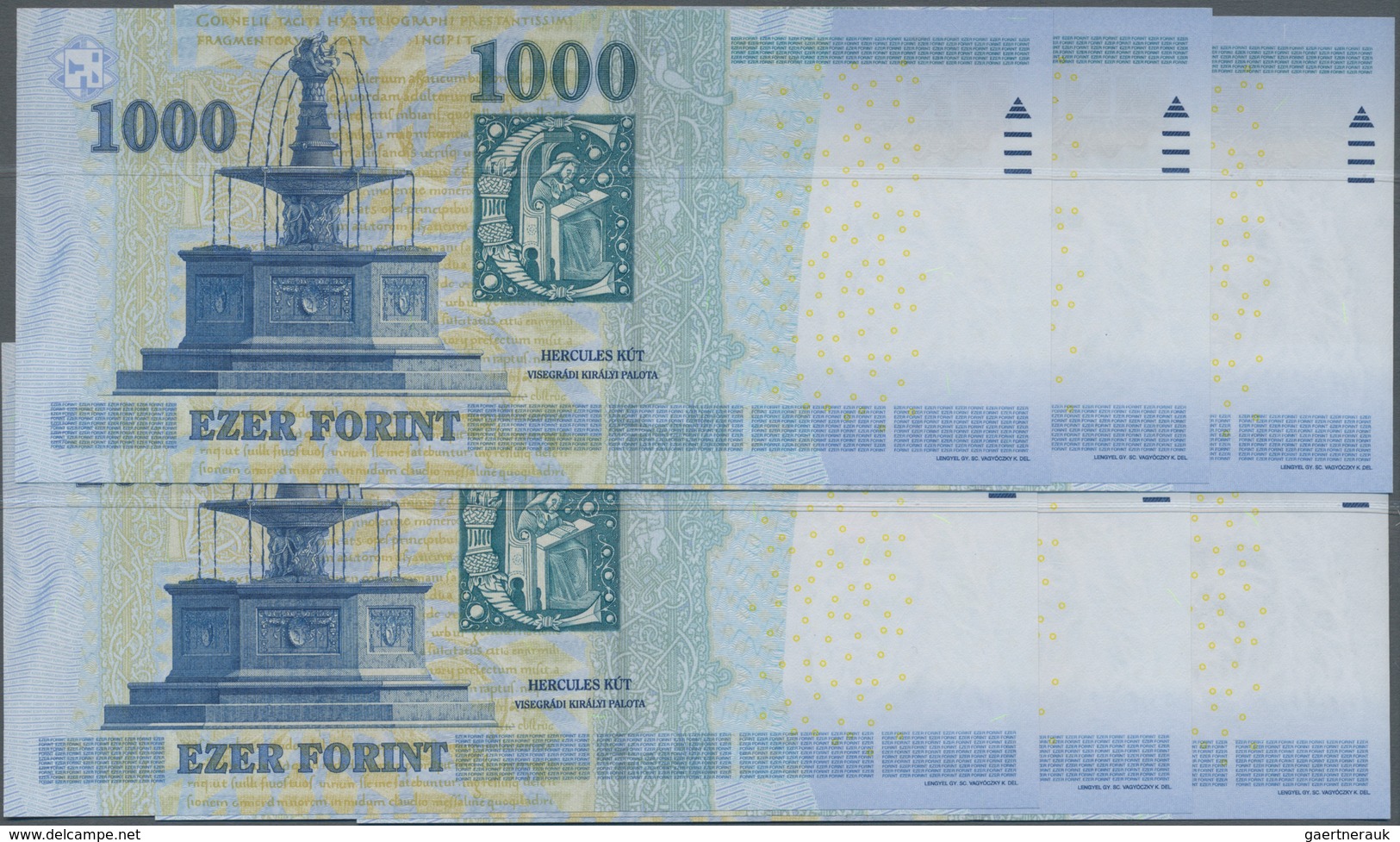 Hungary / Ungarn: Consecutive Set With 6 Banknotes 1000 Forint 2015, P.197e With Serial Number DD862 - Hongrie