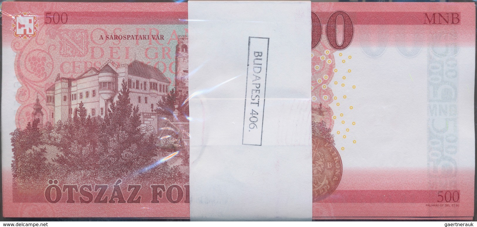 Hungary / Ungarn: Bundle With 100 Banknotes 500 Forint Of The New Issued Series 2018, P.new In UNC C - Ungarn