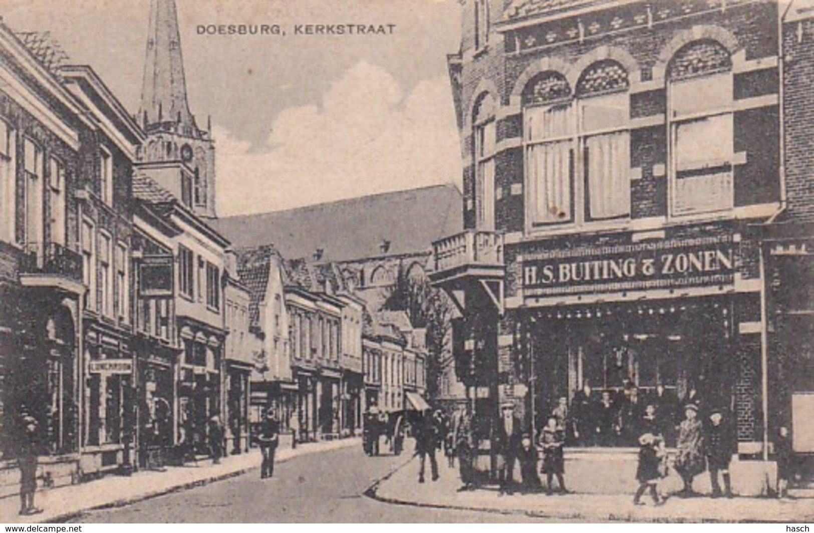 2603268Doesburg, Kerkstraat Met Winkel H.S. BUITING & ZONEN (zie Etalage) En Achterkant. - Autres & Non Classés