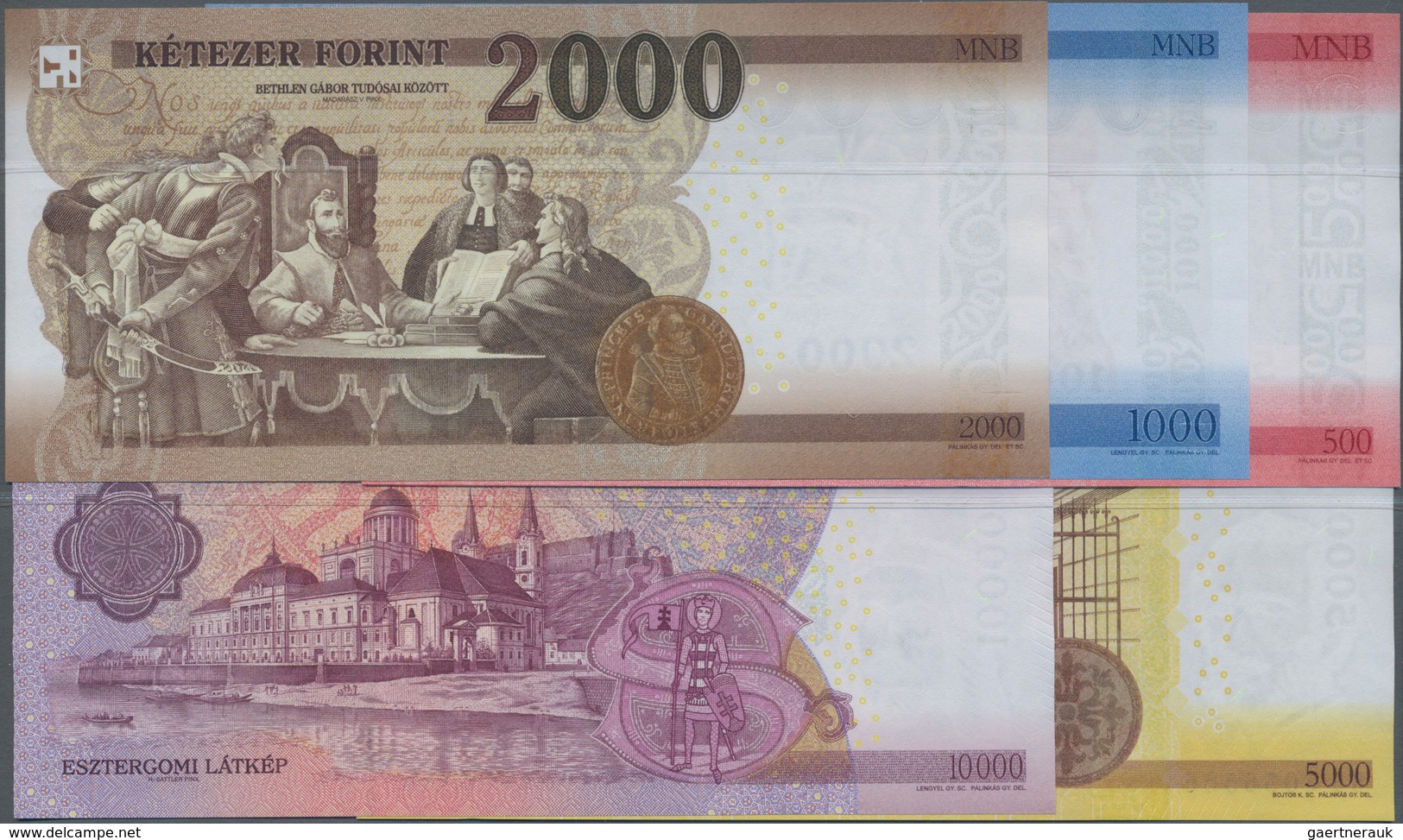 Hungary / Ungarn: Set With 5 Banknotes Of The New Issued Series Comprising 500 Forint 2018, 1000 For - Hongrie