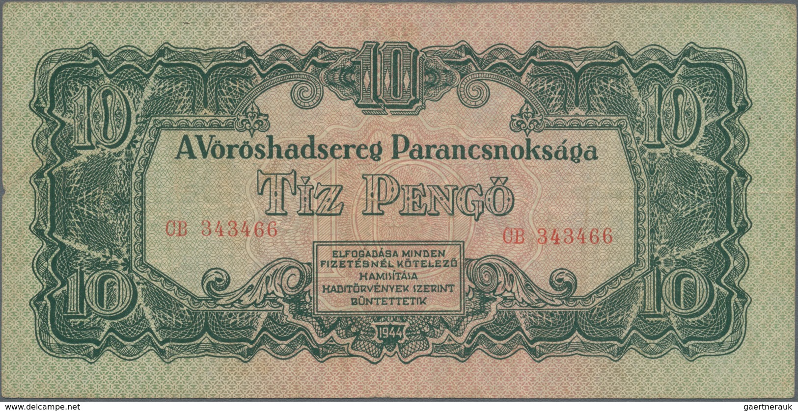 Hungary / Ungarn: Russian Occupation 1944, Set With 10 Banknotes 3x 1 Pengö (VF/XF), 2 (aUNC), 5 (aU - Ungarn
