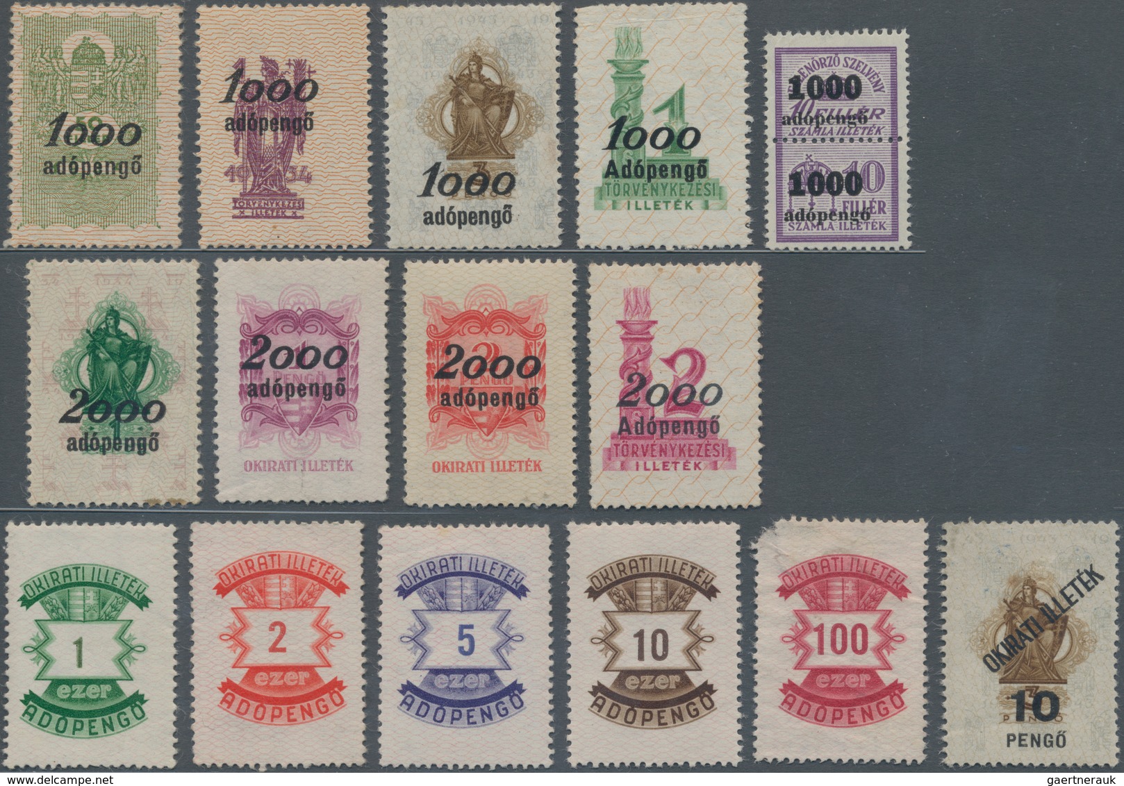 Hungary / Ungarn: Very Interesting And Seldom Offered Lot With 26 Revenue Stamps, Used As Currency I - Ungarn