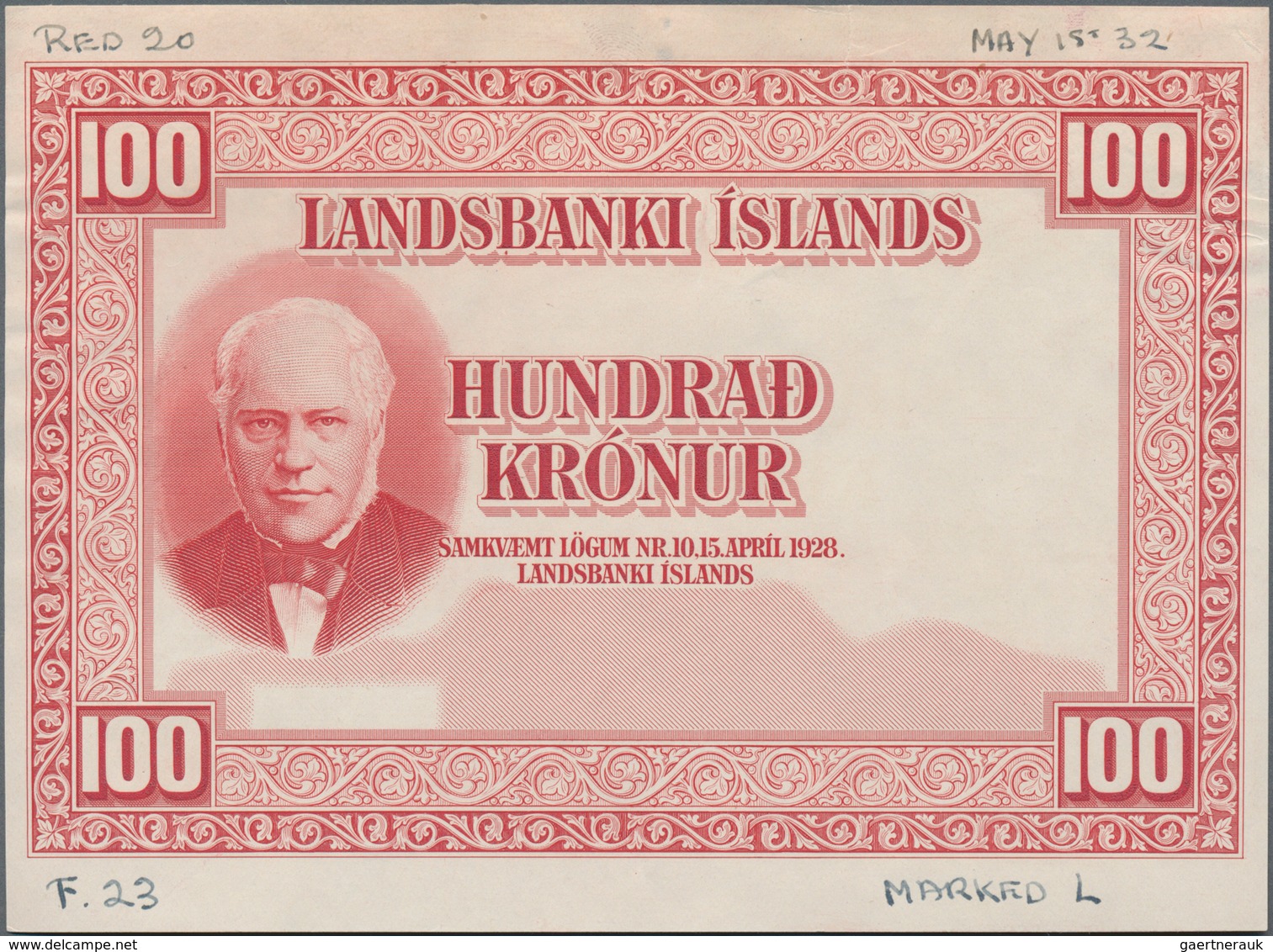 Iceland / Island: Landsbanki Íslands, Highly Rare Set With 5 Progressive Proofs With Front And Rever - Iceland