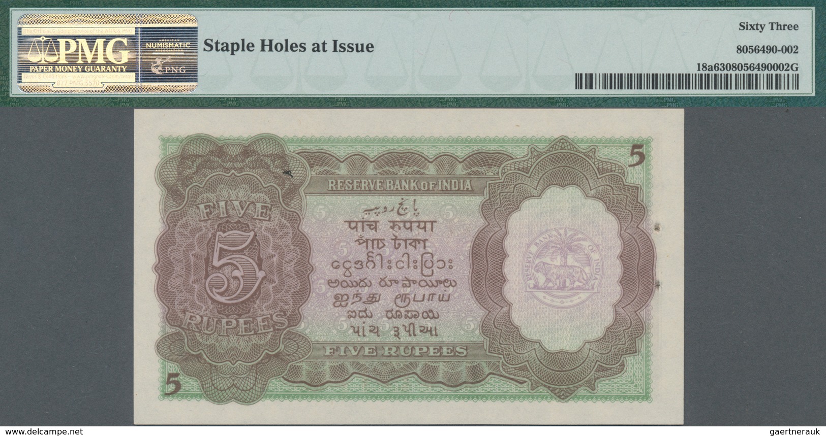 India / Indien: The Reserve Bank Of India 5 Rupees ND(1937), P.18a With Signature TAYLOR, Almost Per - Inde