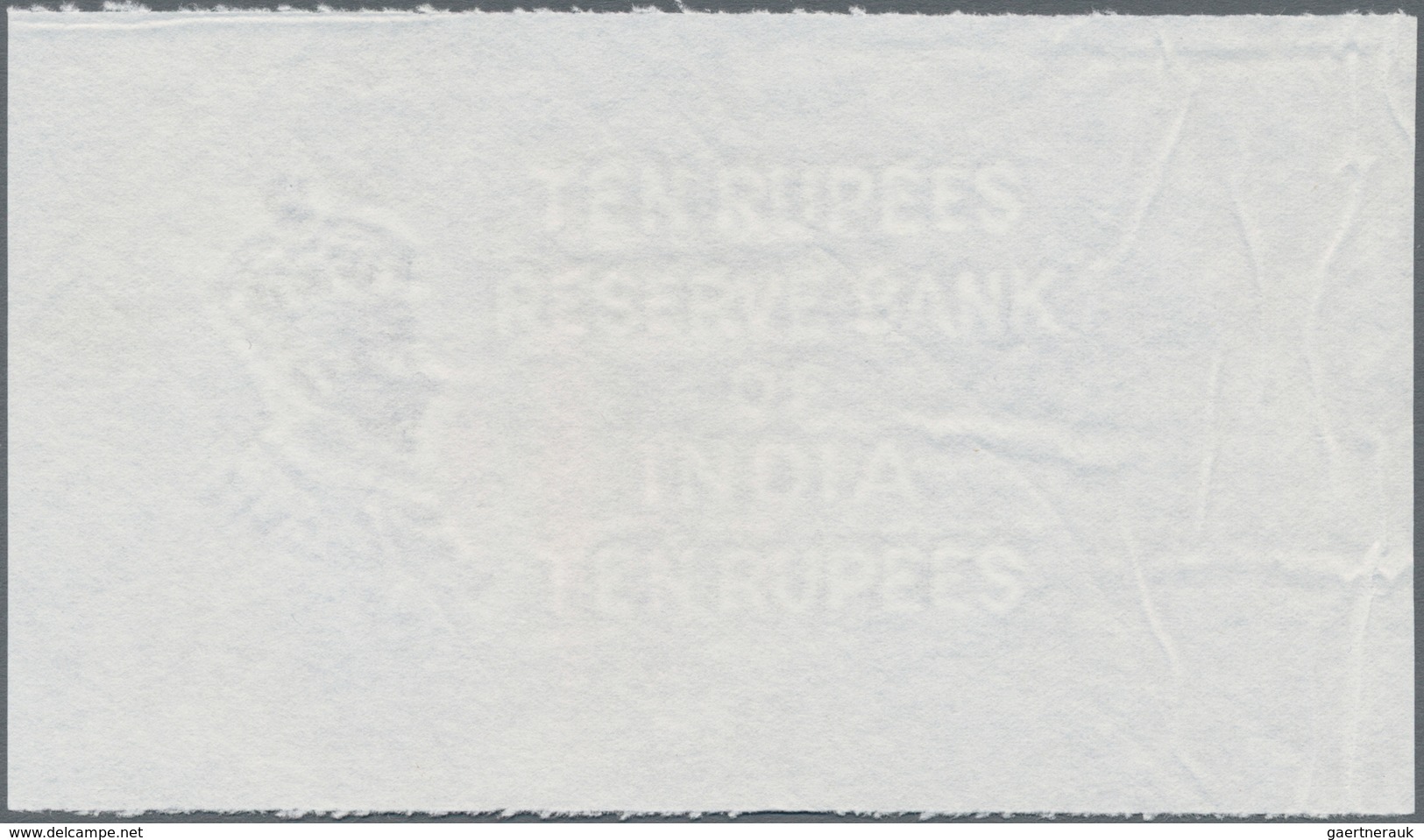 India / Indien: Reserve Bank Of India, Watermark Paper For The 10 Rupees ND(1937-43), P.19 For Type - Inde