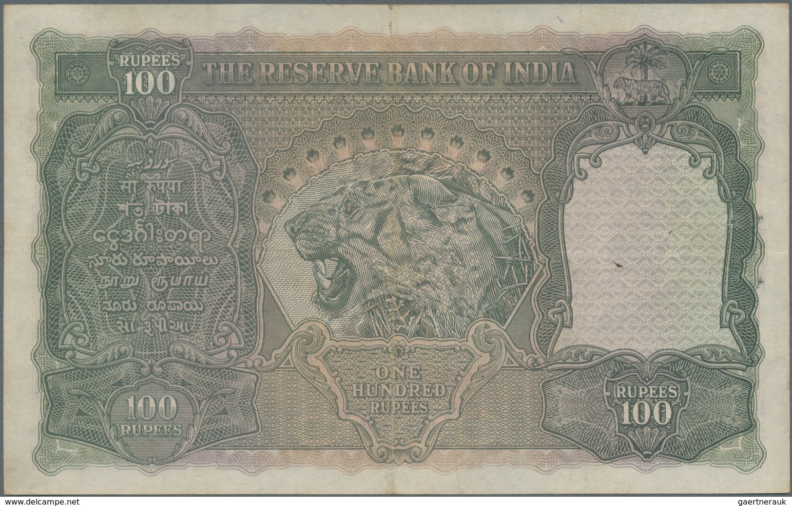 India / Indien: 100 Rupees ND(1937) Portrait KGIV P. 20d, CALCUTTA Issue, Used With Folds And Pinhol - Inde