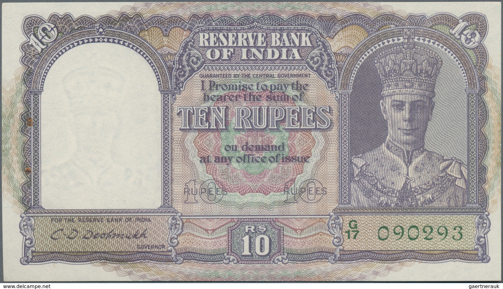 India / Indien: Reserve Bank Of India Pair Of The 10 Rupees ND(1943), P.24, Both With Staple Holes A - Inde