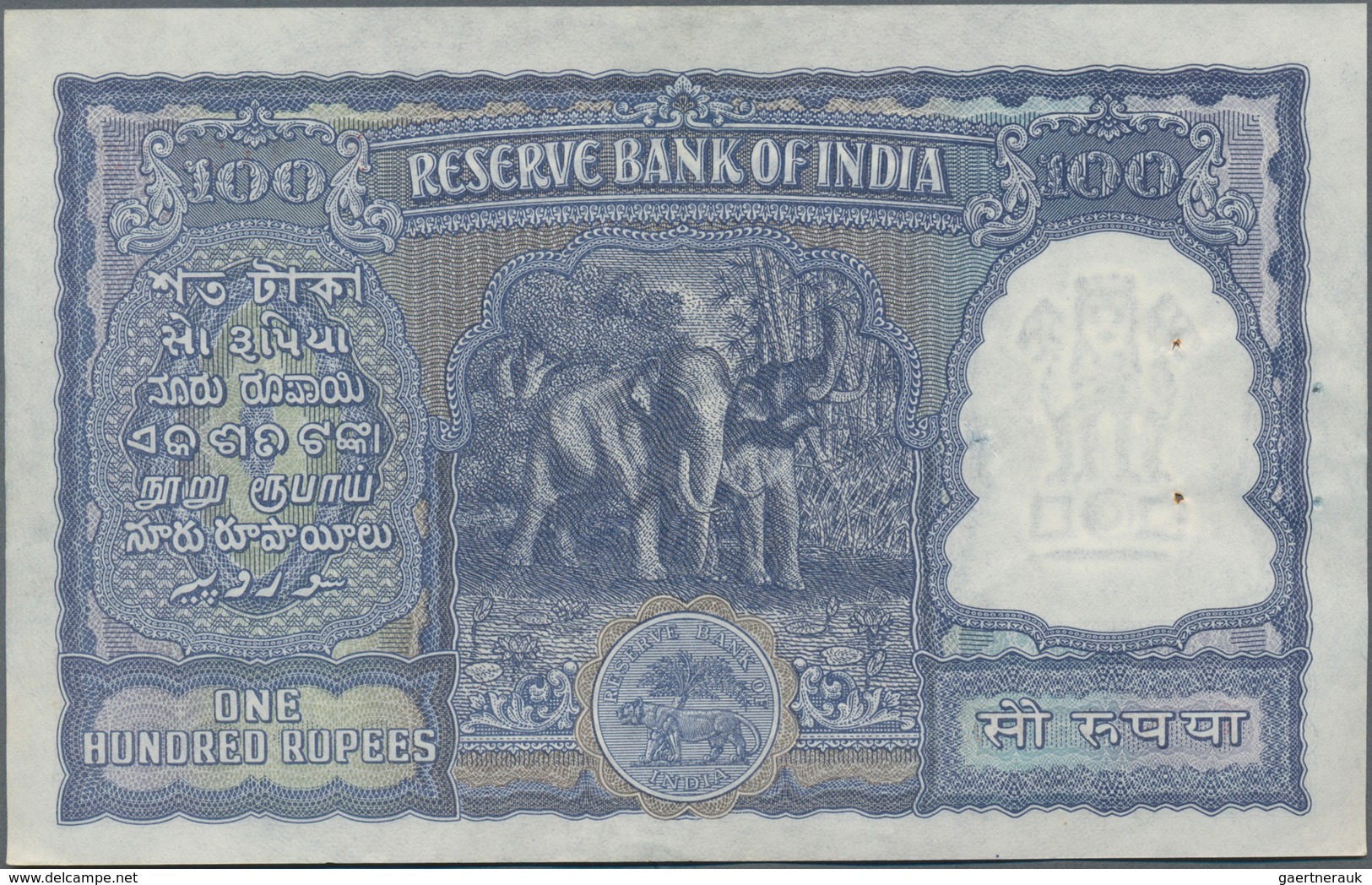 India / Indien: Reserve Bank Of India 100 Rupees ND(1949-57) With Red Serial Number, P.42b, Very Nic - Inde