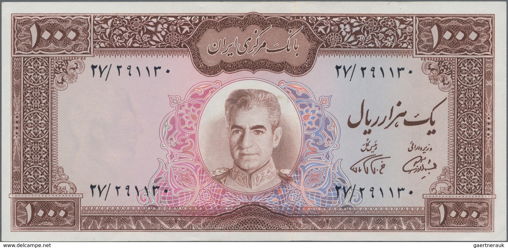 Iran: Bank Markazi Iran 1000 Rials ND(1971-73), P.94b In Perfect UNC Condition. - Iran