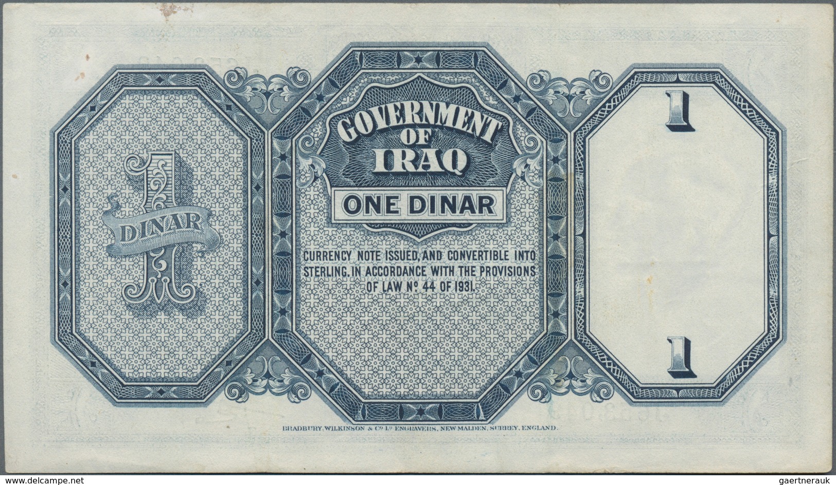 Iraq / Irak: Government Of Iraq L.1931 (1934) With Signature: Lord Kennet, P.9e, Great Original Shap - Irak