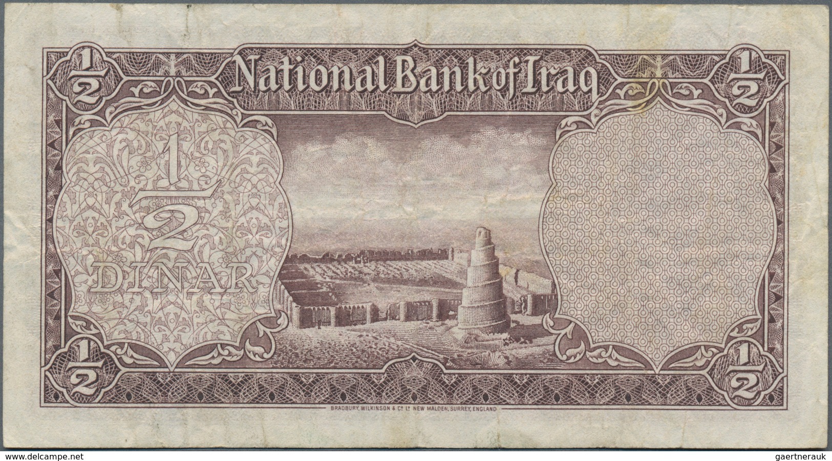 Iraq / Irak: National Bank Of Iraq ½ Dinar L.1947 (1955), P.38b, Still Great Condition With A Number - Iraq