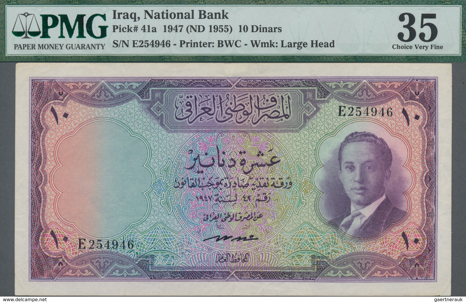 Iraq / Irak: National Bank Of Iraq 10 Dinars L.1947 (1955), P.41a, Great Condition With A Few Folds - Irak