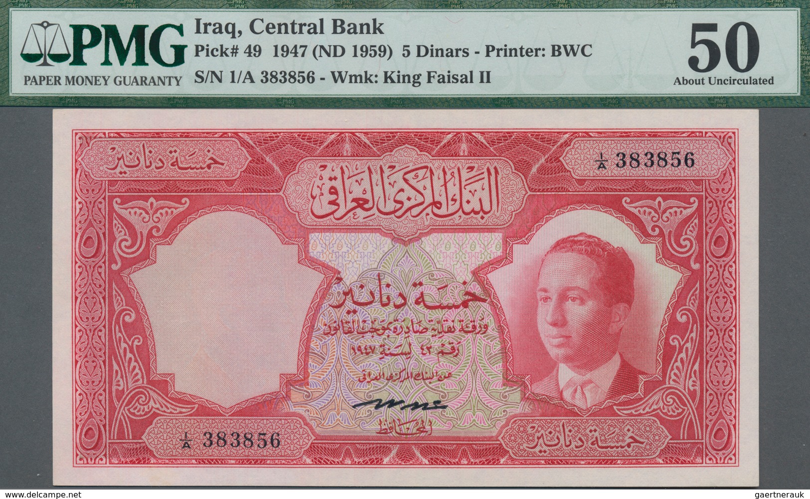 Iraq / Irak: Central Bank Of Iraq 5 Dinars L.1947 (1959), P.49, Highly Rare Banknote In Excellent Co - Irak